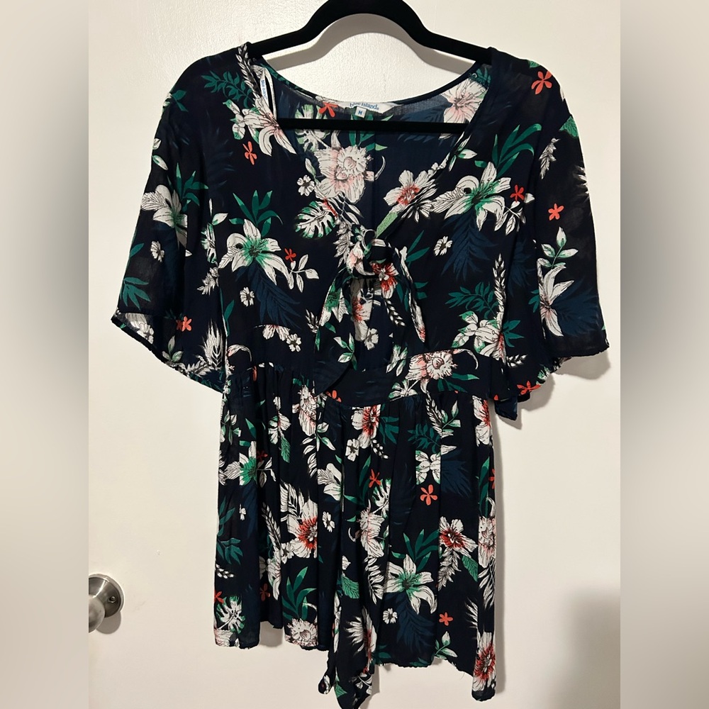 Blue Island Navy Floral Romper
